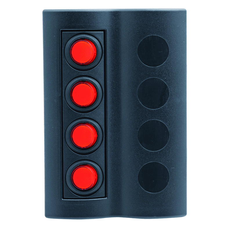 PANNELLO NERO A 4 INTERRUTTORI