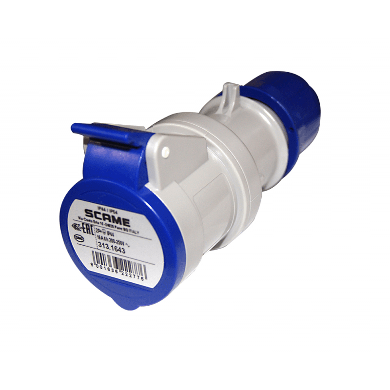 PRESA 2P+T 220V. 16A IP44 CON COPERCHIO