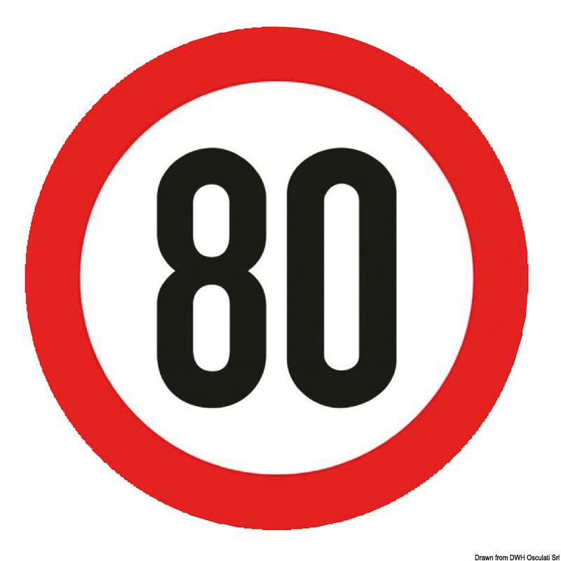 Segnale velocità omologato adesivo 80 Km/h