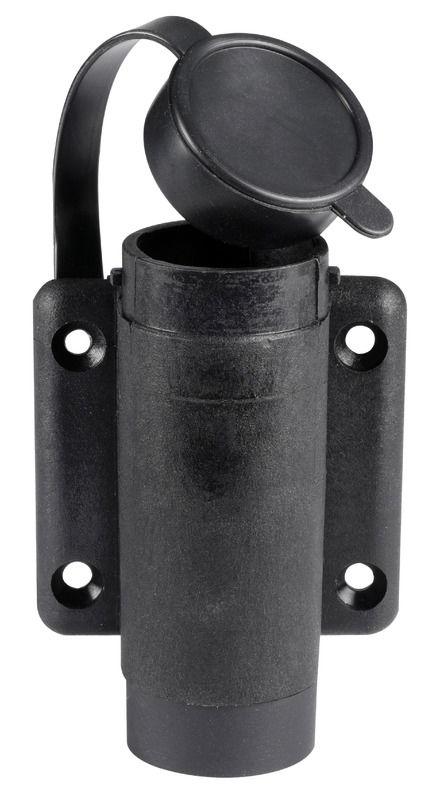 Basetta nylon nera a parete 2 contatti