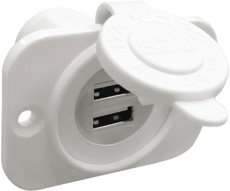 Presa incasso doppia USB bianca