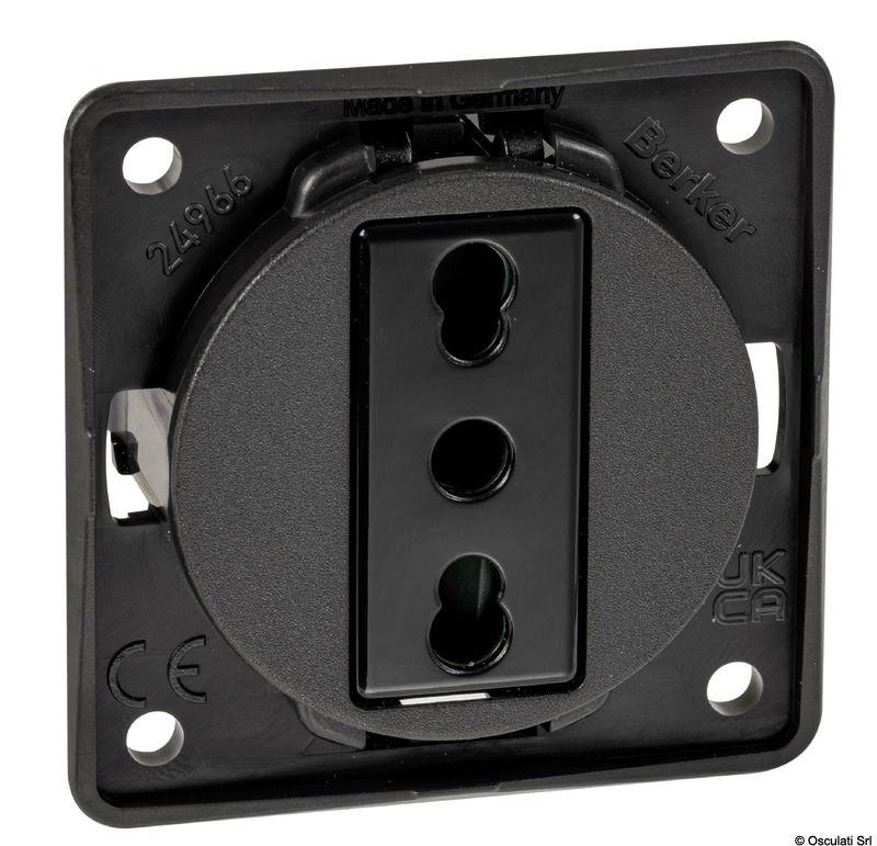 Presa corrente Italia nero antracite