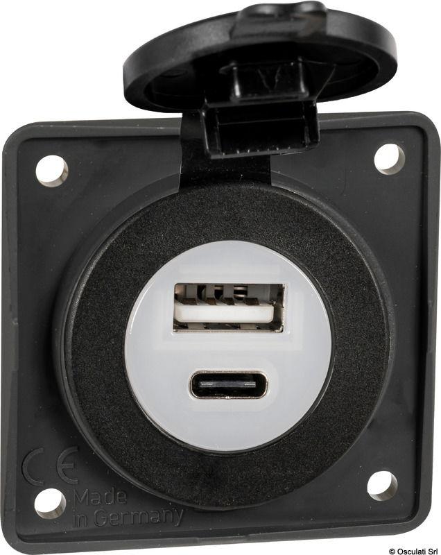 Presa incasso doppia USB Type-A + Type-C