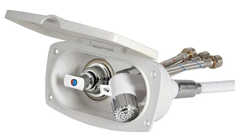 Box doccia New Edge bianca tubo PVC 2,5 m uscita trasversale