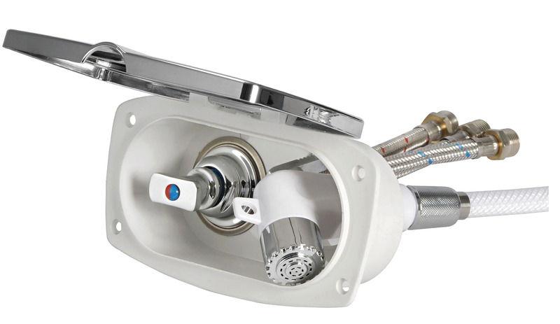 Box doccia New Edge cromata tubo PVC 2,5 m uscita trasversale