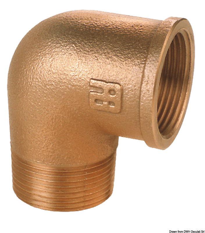 Gomito a 90° M-F in bronzo 1"