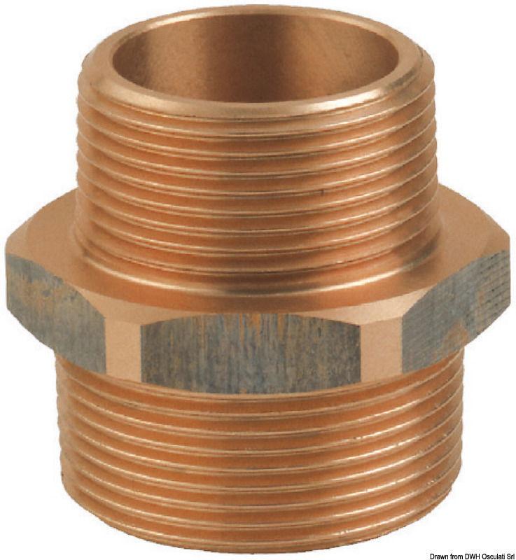 Niples doppio ridotto in bronzo M-M 3" x 2"1/2