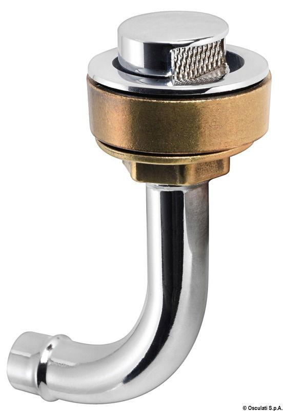 Sfiato ottone cromato 16 mm 90° sinistro