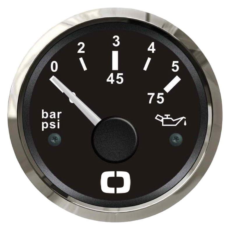Indicatore pressione olio 0/5 bar nero/lucida