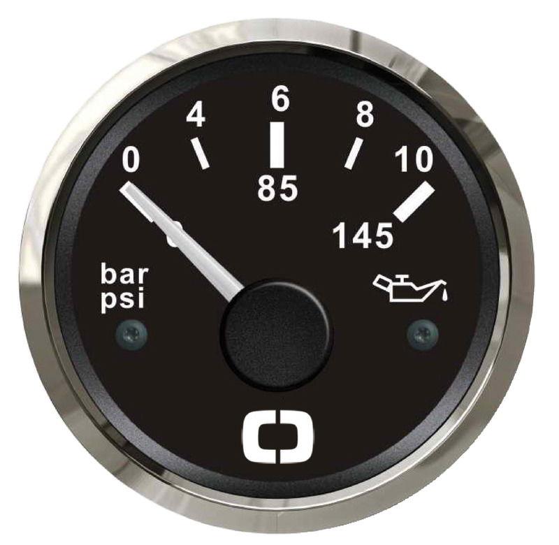 Indicatore pressione olio 0/10 bar nero/lucida