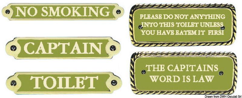 Targhetta bronzo CAPTAIN'S WORD IS LAW