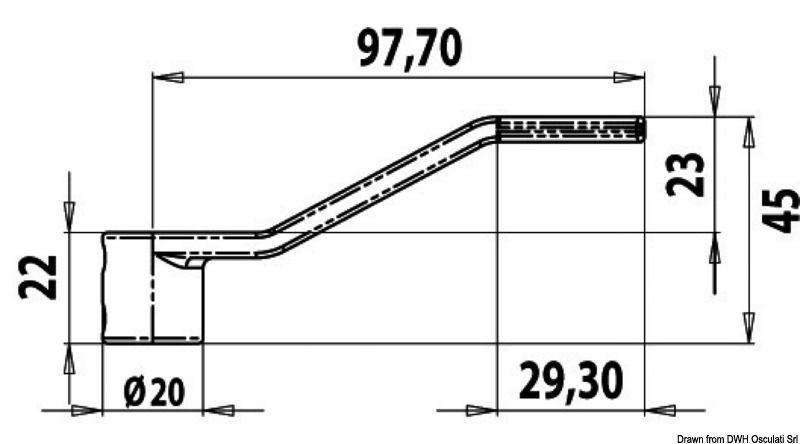 Leva ricambio alzap. mm 45