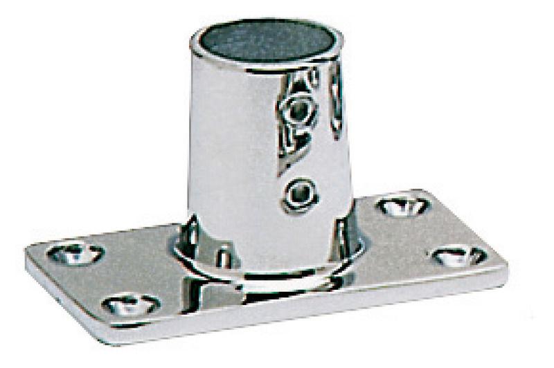 Base inox diritta quadra 25 mm