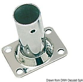 Basetta rettangolare inox 90° 22 mm