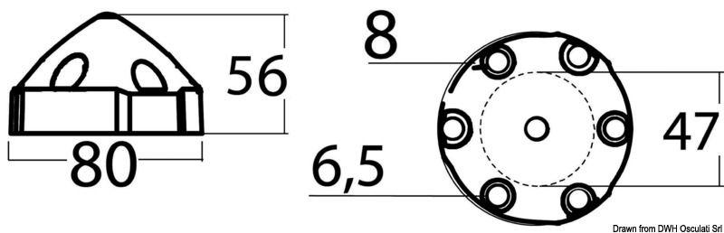 Anodo compatibile con eliche Max-Prop 35/45 mm