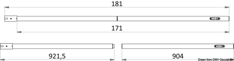 Palo in carbonio 900+900 mm smontabile