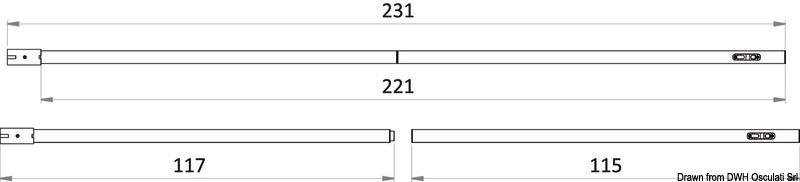 Palo in carbonio 1150+1150mm smontabile