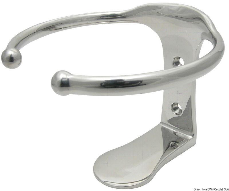 Porta bicchieri inox singolo fissaggio a vite