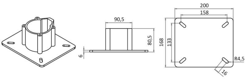 Supporto sedile 30 cm base lucida