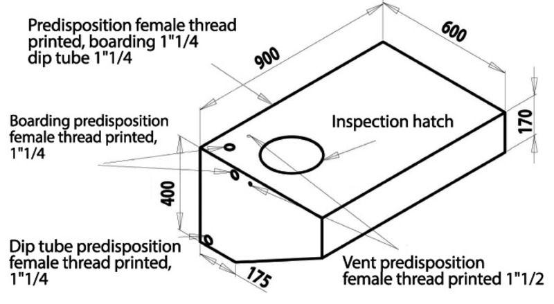 Serbatoio per acqua 158 l