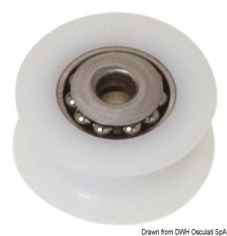 Puleggia in delrin su sfere inox mm 20 Ø 8