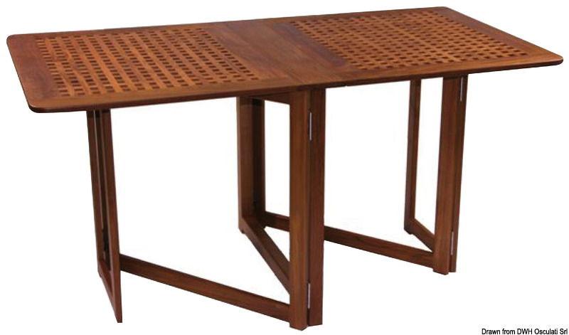 Tavolo teak pieghevole 78x145x70 cm