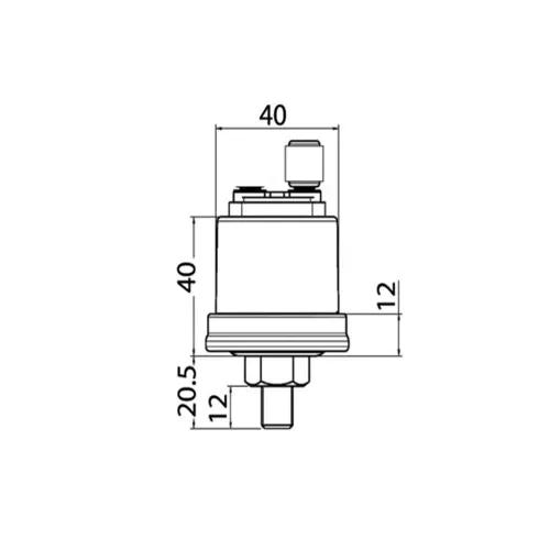 Bulbo olio 5 bar 1/8"-27 NPT polo a massa