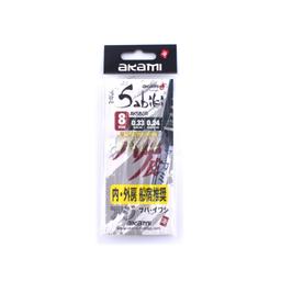 Sabiki Akami Serie AKSBGR – Montatura da pesca 6 Ami Dorati con Fluorocarbon