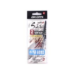 Sabiki Akami Serie AKSBNT – Montatura da pesca 6 Ami Gold Fluorocarbon