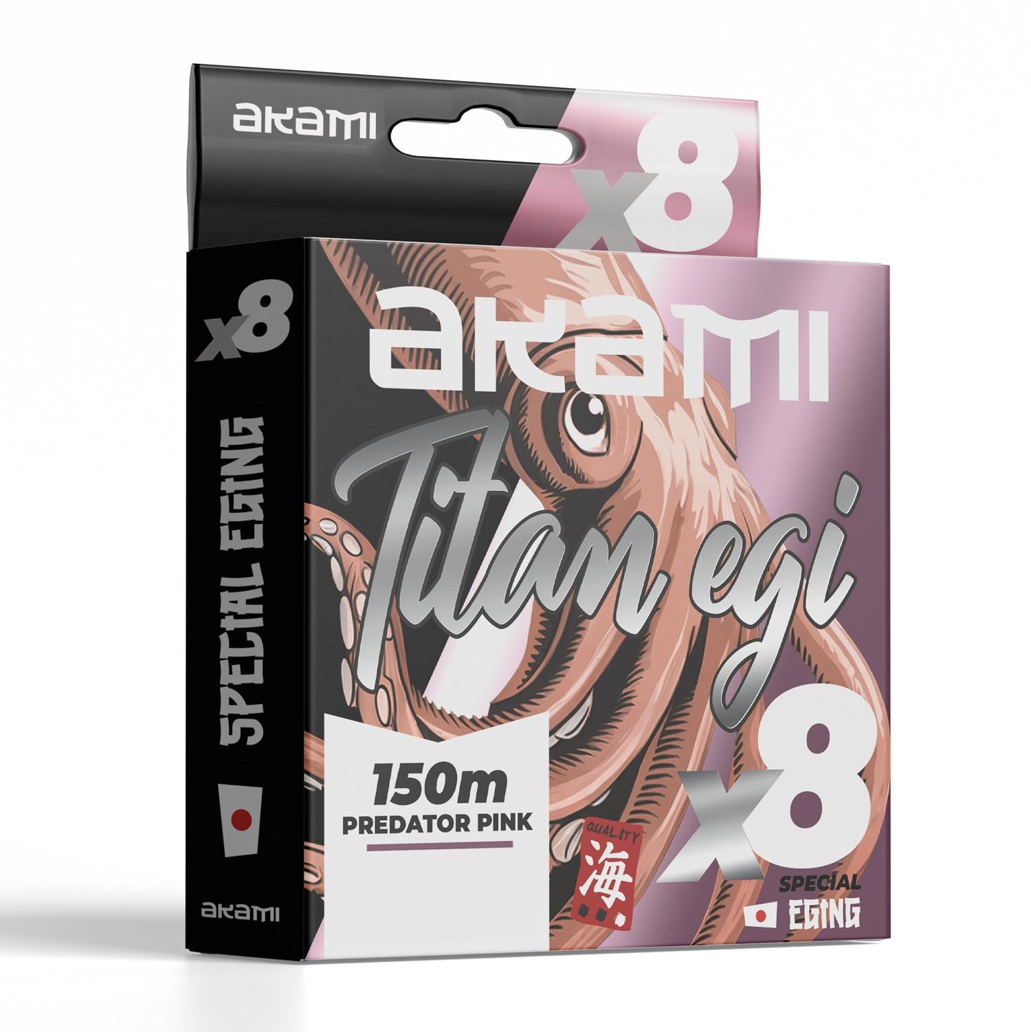 Trecciato Akami TITAN EGI X8 a 8 fibre, progettato per la pesca a eging