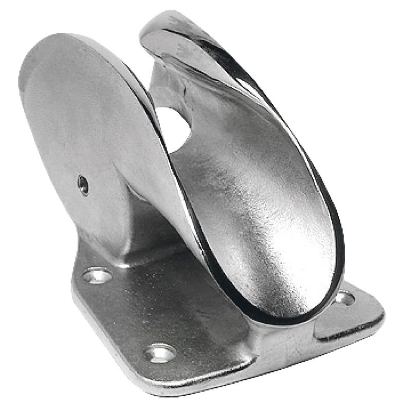 Estremamente funzionale e robusto, realizzato in acciaio inox AISI 316 con puleggia in nylon per cavi fino a 14 mm e per catene fino a 6/8 mm. Modello di nostra produzione.