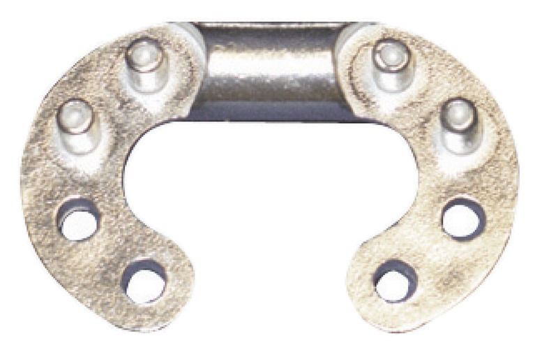 In acciaio inox AISI 316. Alta resistenza dovuta alla struttura con 8 perni di tenuta, calibrate per argani, quindi scorrono perfettamente nel barbotin evitando pericolosi inceppamenti.