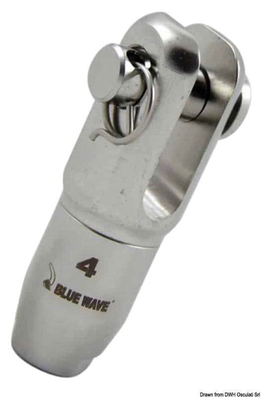 In acciaio inox 316 lucidato.