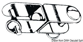 In acciaio inox con perni sfilabili e anellino.