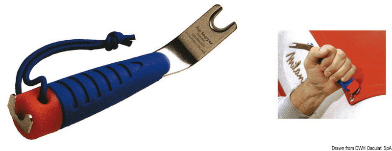 Utile per aprire i bottoni automatici senza correre il rischio di strapparli dal tessuto.