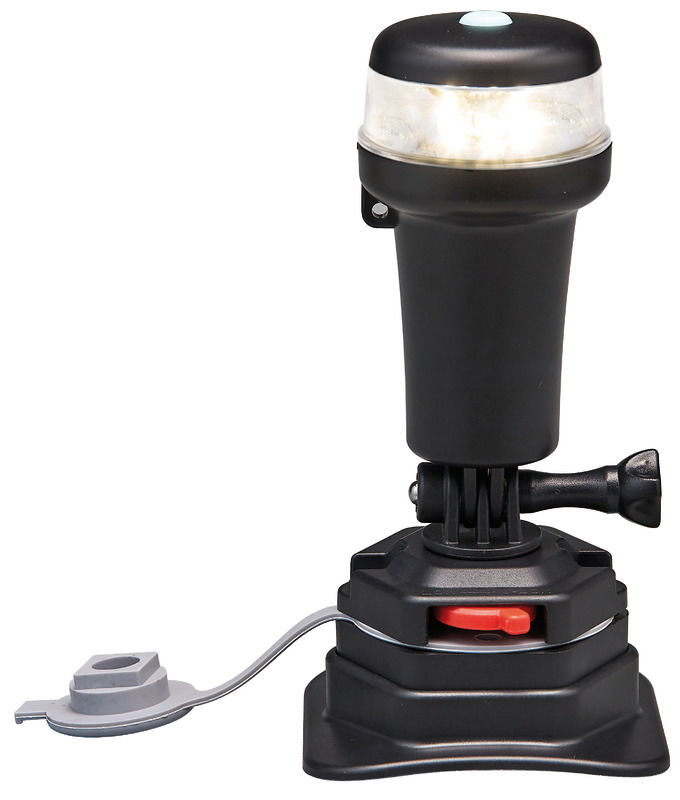 Alimentazione interna con 3 pile AA, autonomia fino a 24 ore.Galleggianti ed estraibili a scatto. Stagne IP67. Certificate CE.Fissaggio a baionetta Clik/clak del fanale sulle basi.