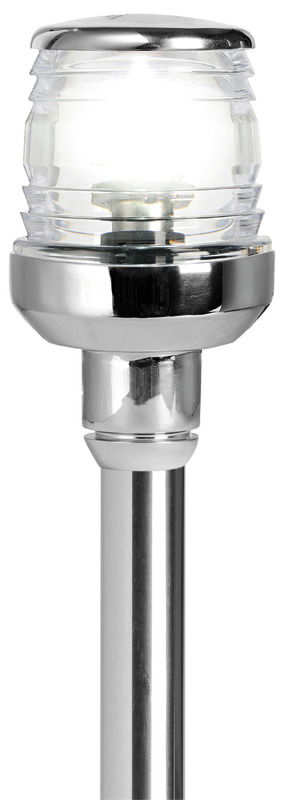 Per imbarcazioni < 20 m. Fanale in policarbonato e AISI 316. Base stilizzata con pomello a maggiore presa. Certificata COLREG72.