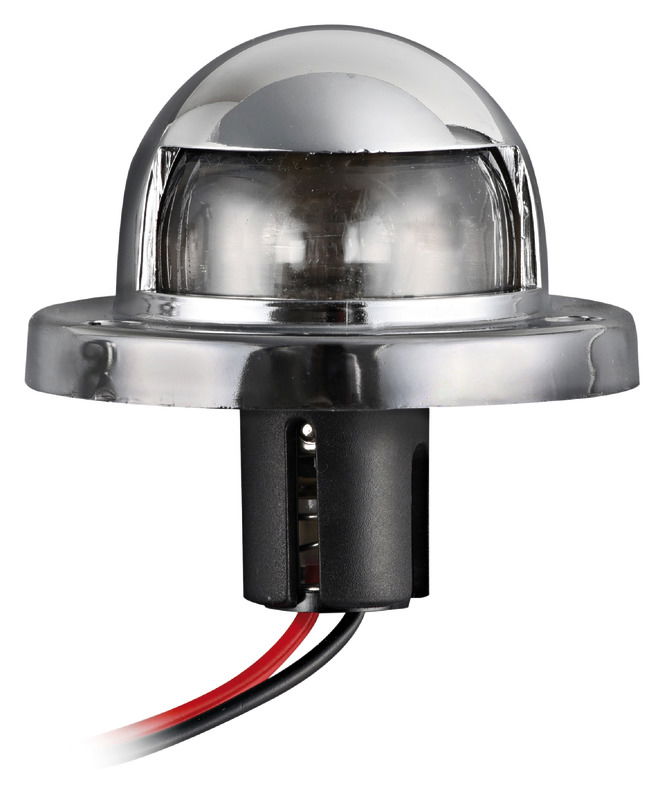 White 135° navigation light made of chromed ABS
