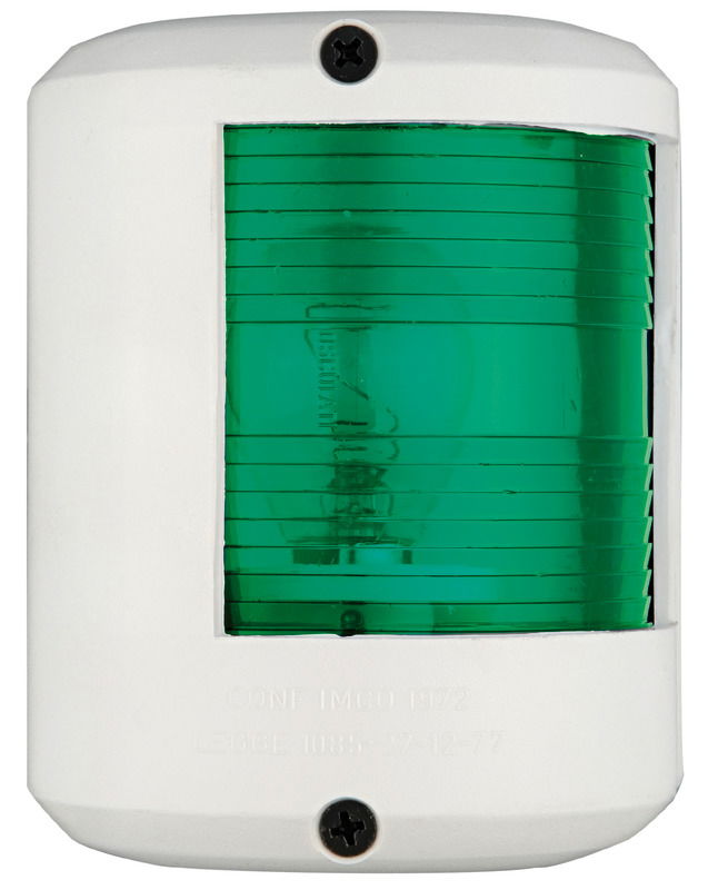 Fabbricati in policarbonato con lenti in plexiglass. Certificate COLREG72, per imbarcazioni da diporto fino a 20 m.Lampadina di ricambio 14.220.00 (12V - 25W) e 14.220.01 (24V - 25W)