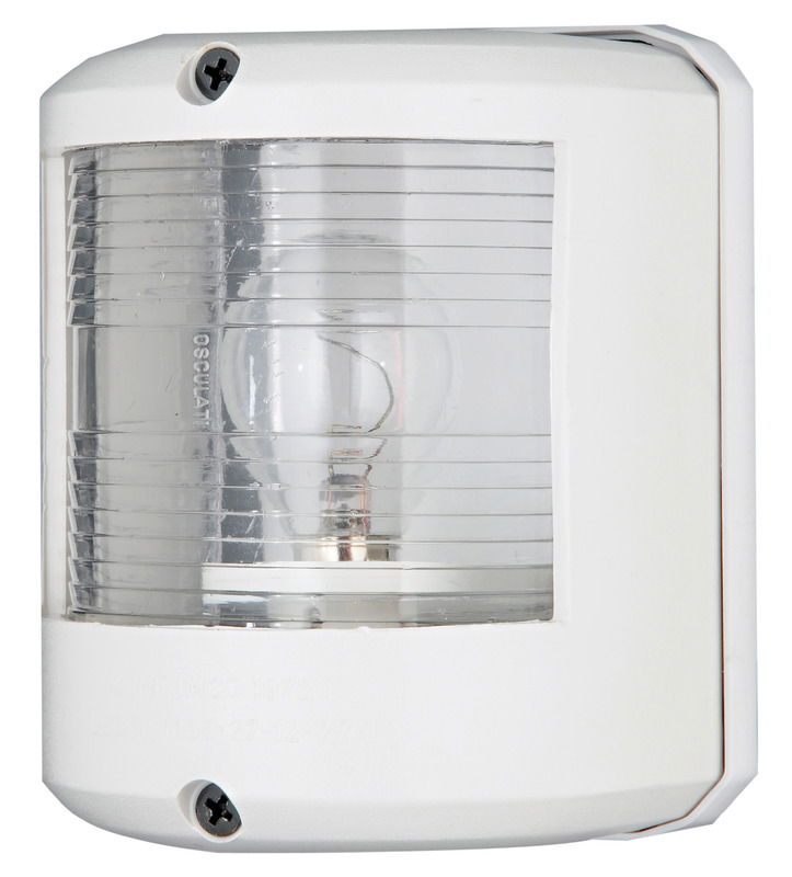 Fabbricati in policarbonato con lenti in plexiglass. Certificate COLREG72, per imbarcazioni da diporto fino a 20 m.Lampadina di ricambio 14.220.00 (12V - 25W) e 14.220.01 (24V - 25W)