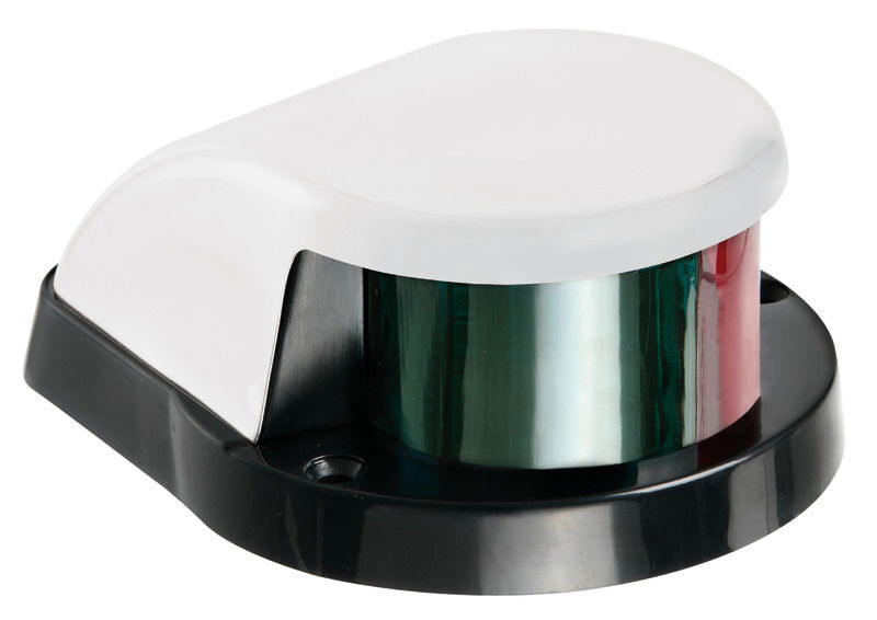 Bow navigation light red/green, white cover