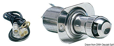 Completamente in acciaio inox sia ricettacolo che accendino/plafoniera. Completo di luce carteggio sul pomolo con accensione separata.