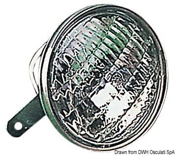 Struttura in acciaio inox, completo di bulbo stagno G.E. alogeno.