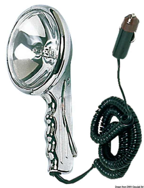 Completo di cordone estensibile e spina terminale ad accendisigari. Ø bulbo 116 mm.