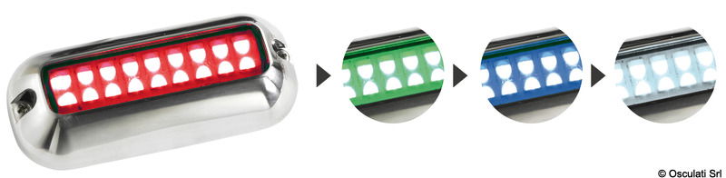 Carcassa in acciaio inox AISI 316 lucidato a specchio.Attenzione: a causa dell’elevata temperatura generata durante il funzionamento, non può essere utilizzata fuori dall’acqua.