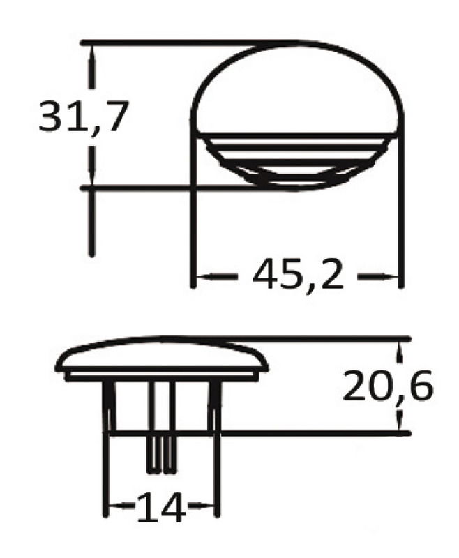 In tecnopolimero, complete di guarnizione.