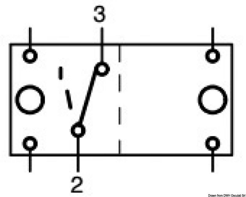 Impermeabili grado IP56.Richiedono per l’installazione un foro rettangolare da 21x37 mm, capacità massima 20 A. a 12 V.Modelli con spia luminosa.