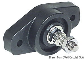 Adatti per alti amperaggi, che sono determinati non dal nodo, ma dal diametro dei cavi elettrici. Base in nylon/fibra vetro. Perno in acciaio inox. Dadi in ottone cromato.