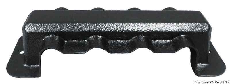 Base plastica ad alta capacità isolante. Barra di supporto in rame nichelato, viti e dadi in acciaio inox. volt 12/48.