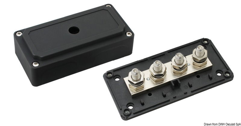 Fabbricato in nylon/fibra di vetro. Possibilità di far passare i cavi sui 4 lati.